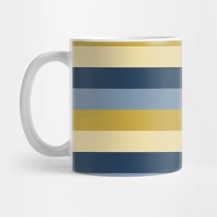 Retro Mustard Blue Modern Pattern Mug